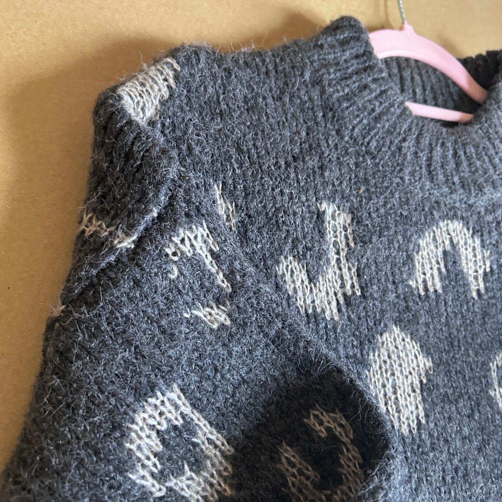 Universal Thread Charcoal Gray Leopard Print Knit… - image 3